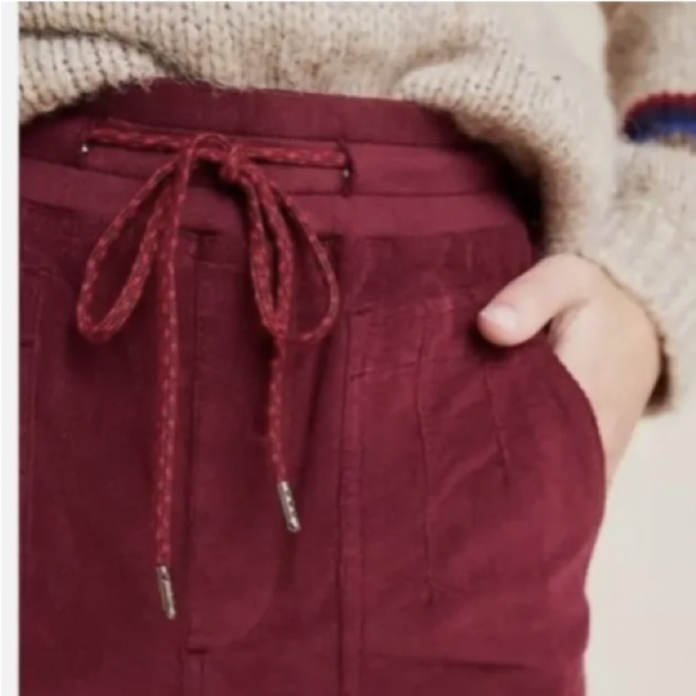 GOODBYE  🌻 anthropology courdaroy burgundy cargo joggers